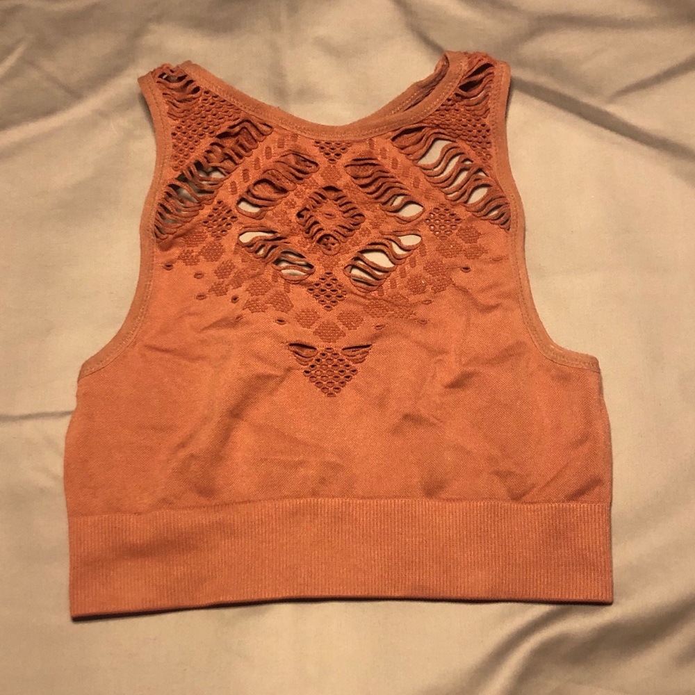 ✨XS rust orange racer back sports bra from Aerie✨
